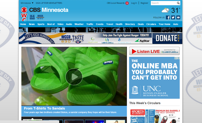 WCCO CBS, Bokos Sandals